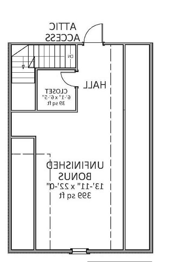 BONUS ROOM image of Harrison House Plan